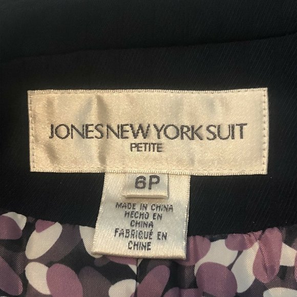 Jones New York Suit Two Button Navy With Purple Lining Women’s 6 Petite Blazer - Picture 9 of 12